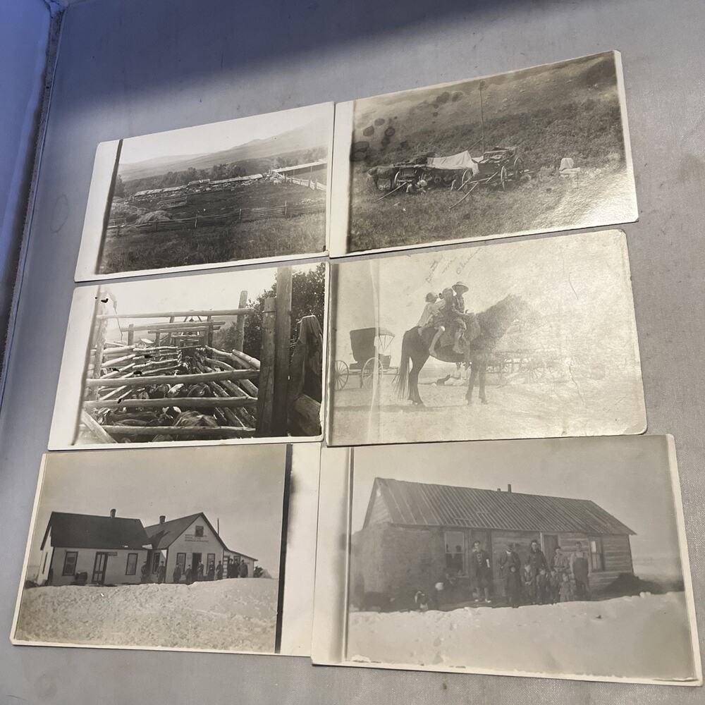 C1910 RPPC 6 Settlers Pioneers Farms Homesteads
